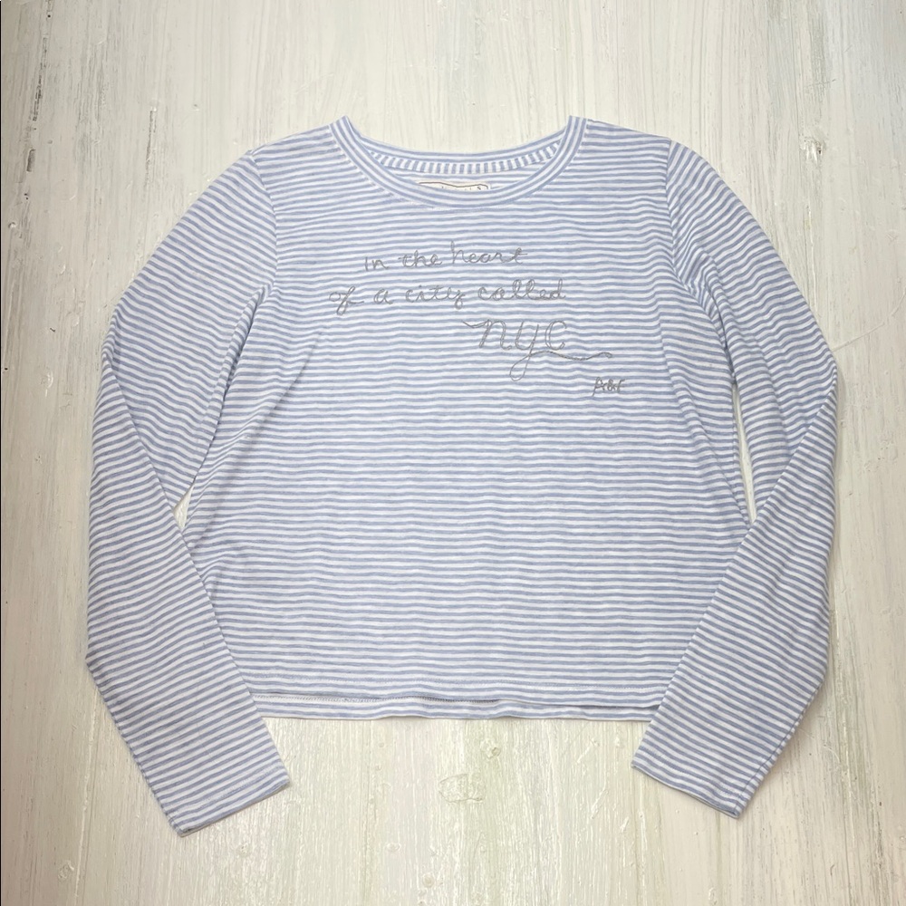 Abercrombie & Fitch Blue and White Striped NYC Top Sz S